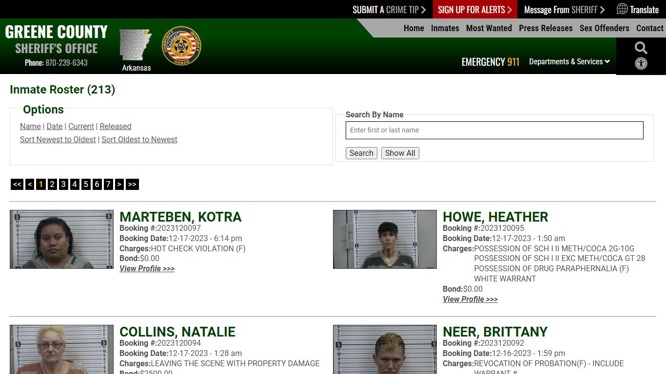 Inmate Roster - Current Inmates Booking Date Descending - Greene County ...
